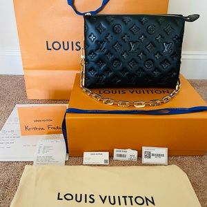 BNWT Coussin PM Noir; M57790; comes with everything in picture